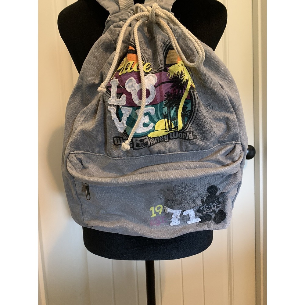 Disney Parks Autentic BackPack Walt Disney World Peace,‎ Love 1977